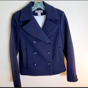 H&M navy blue short coat